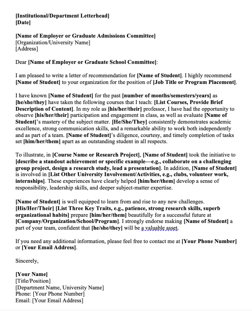 PhD Program Recommendation Letter Samples